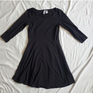 So Black longsleeve mini flare skater dress